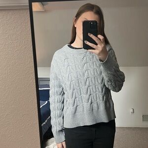 Gray Cable Knit Sweater